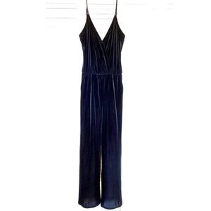 Veronica M Ladies Velvet Black Jumpsuit Size Small